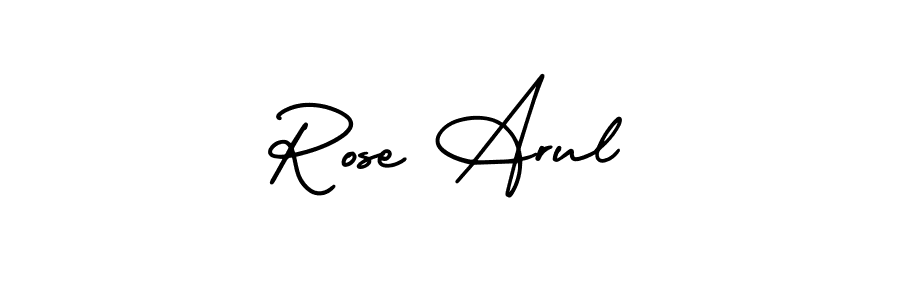 The best way (AmerikaSignatureDemo-Regular) to make a short signature is to pick only two or three words in your name. The name Rose Arul include a total of six letters. For converting this name. Rose Arul signature style 3 images and pictures png