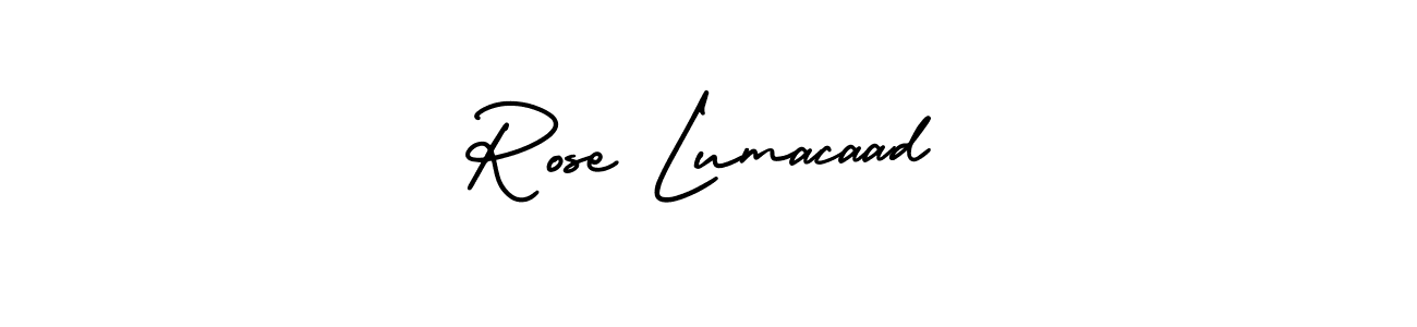 It looks lik you need a new signature style for name Rose Lumacaad. Design unique handwritten (AmerikaSignatureDemo-Regular) signature with our free signature maker in just a few clicks. Rose Lumacaad signature style 3 images and pictures png