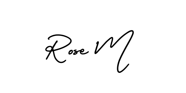 How to Draw Rose M signature style? AmerikaSignatureDemo-Regular is a latest design signature styles for name Rose M. Rose M signature style 3 images and pictures png