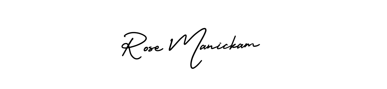 This is the best signature style for the Rose Manickam name. Also you like these signature font (AmerikaSignatureDemo-Regular). Mix name signature. Rose Manickam signature style 3 images and pictures png