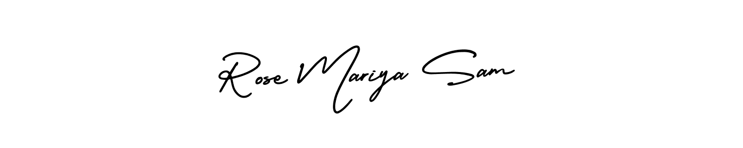 AmerikaSignatureDemo-Regular is a professional signature style that is perfect for those who want to add a touch of class to their signature. It is also a great choice for those who want to make their signature more unique. Get Rose Mariya Sam name to fancy signature for free. Rose Mariya Sam signature style 3 images and pictures png