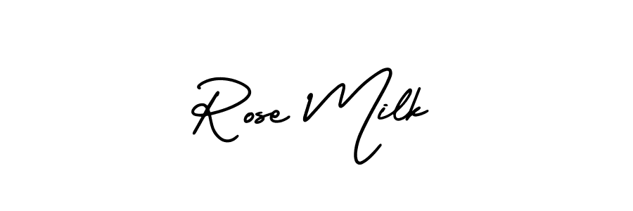 This is the best signature style for the Rose Milk name. Also you like these signature font (AmerikaSignatureDemo-Regular). Mix name signature. Rose Milk signature style 3 images and pictures png
