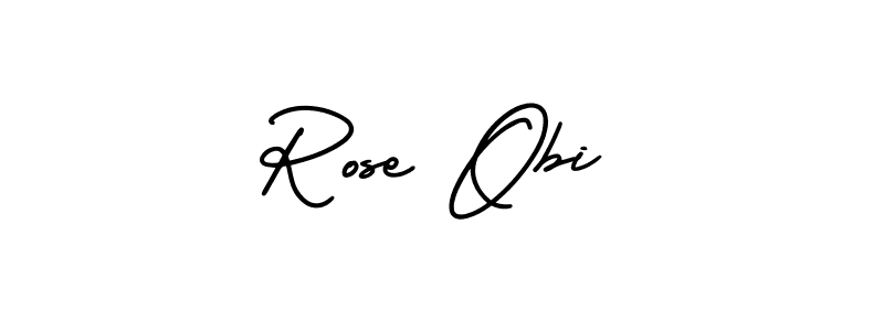 Create a beautiful signature design for name Rose Obi. With this signature (AmerikaSignatureDemo-Regular) fonts, you can make a handwritten signature for free. Rose Obi signature style 3 images and pictures png