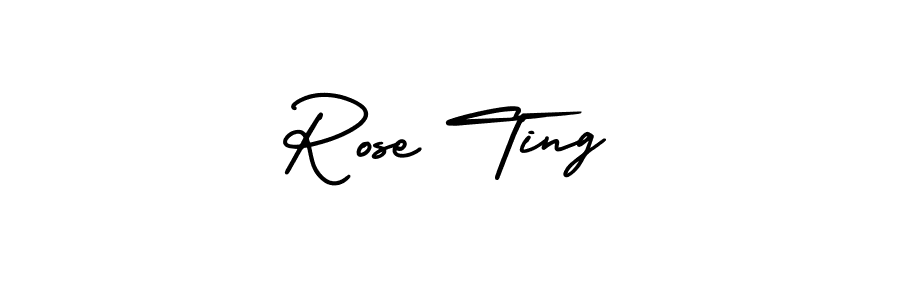 The best way (AmerikaSignatureDemo-Regular) to make a short signature is to pick only two or three words in your name. The name Rose Ting include a total of six letters. For converting this name. Rose Ting signature style 3 images and pictures png