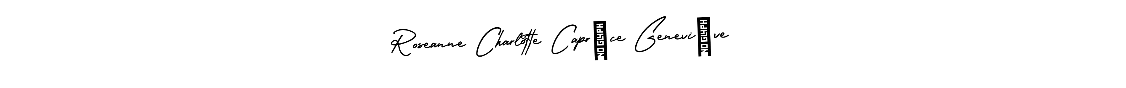 Design your own signature with our free online signature maker. With this signature software, you can create a handwritten (AmerikaSignatureDemo-Regular) signature for name Roseanne Charlotte Caprîce Geneviève. Roseanne Charlotte Caprîce Geneviève signature style 3 images and pictures png