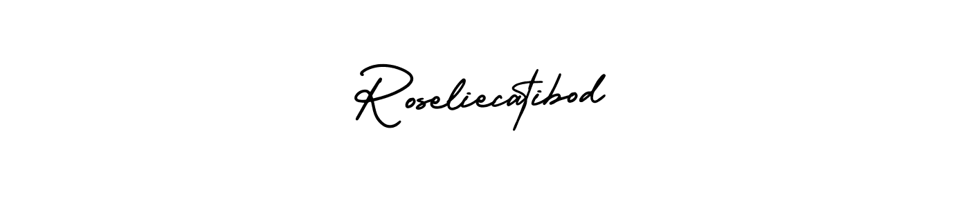 Use a signature maker to create a handwritten signature online. With this signature software, you can design (AmerikaSignatureDemo-Regular) your own signature for name Roseliecatibod. Roseliecatibod signature style 3 images and pictures png