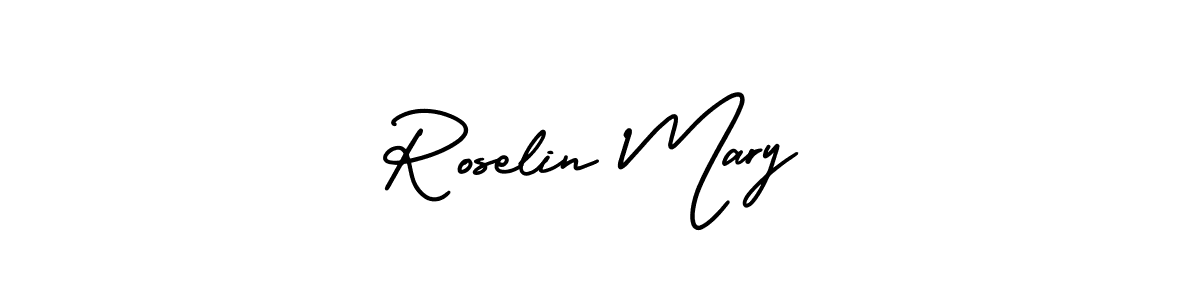 You should practise on your own different ways (AmerikaSignatureDemo-Regular) to write your name (Roselin Mary) in signature. don't let someone else do it for you. Roselin Mary signature style 3 images and pictures png