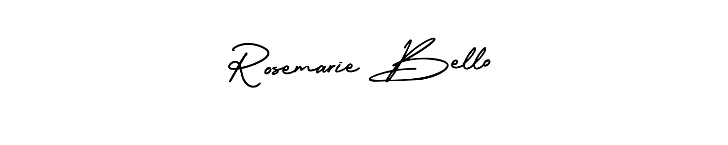 You should practise on your own different ways (AmerikaSignatureDemo-Regular) to write your name (Rosemarie Bello) in signature. don't let someone else do it for you. Rosemarie Bello signature style 3 images and pictures png
