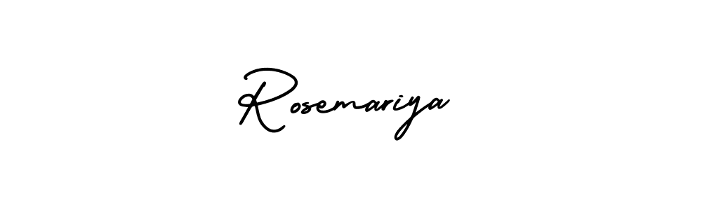 How to make Rosemariya name signature. Use AmerikaSignatureDemo-Regular style for creating short signs online. This is the latest handwritten sign. Rosemariya signature style 3 images and pictures png