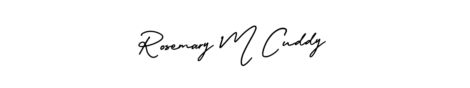 You should practise on your own different ways (AmerikaSignatureDemo-Regular) to write your name (Rosemary M Cuddy) in signature. don't let someone else do it for you. Rosemary M Cuddy signature style 3 images and pictures png