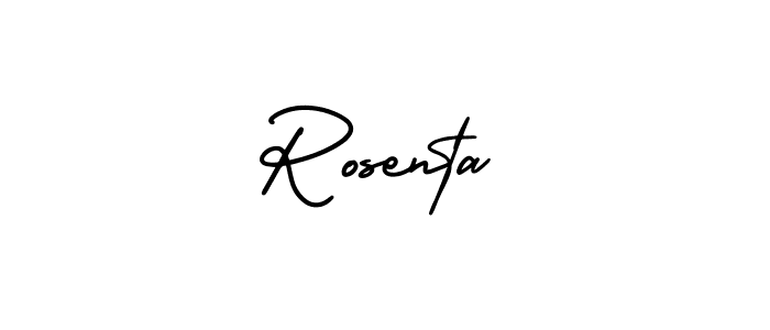 How to make Rosenta name signature. Use AmerikaSignatureDemo-Regular style for creating short signs online. This is the latest handwritten sign. Rosenta signature style 3 images and pictures png