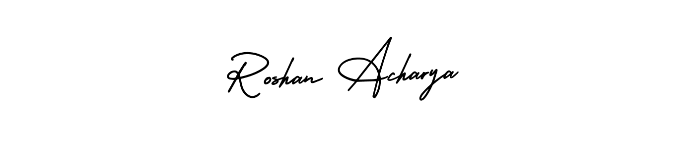 How to make Roshan Acharya name signature. Use AmerikaSignatureDemo-Regular style for creating short signs online. This is the latest handwritten sign. Roshan Acharya signature style 3 images and pictures png