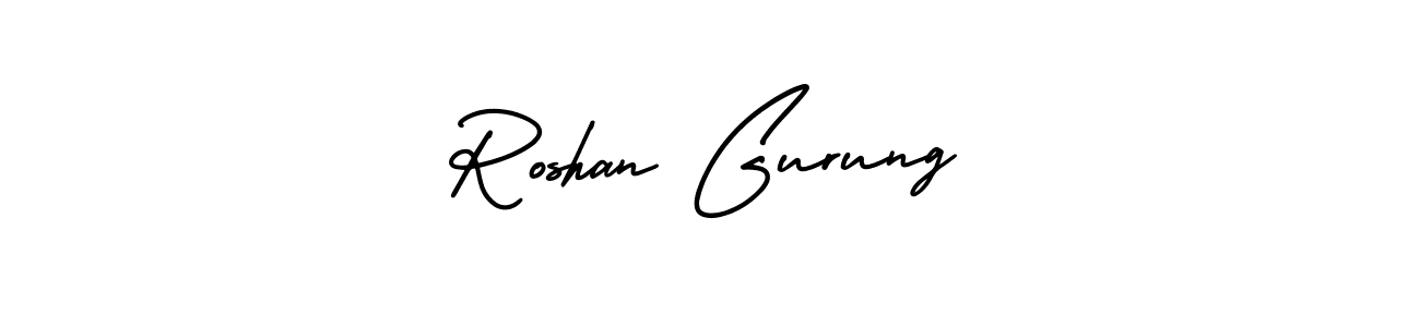 It looks lik you need a new signature style for name Roshan Gurung. Design unique handwritten (AmerikaSignatureDemo-Regular) signature with our free signature maker in just a few clicks. Roshan Gurung signature style 3 images and pictures png