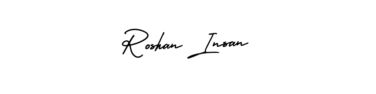 Roshan Insan stylish signature style. Best Handwritten Sign (AmerikaSignatureDemo-Regular) for my name. Handwritten Signature Collection Ideas for my name Roshan Insan. Roshan Insan signature style 3 images and pictures png