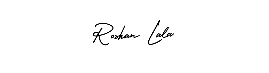 The best way (AmerikaSignatureDemo-Regular) to make a short signature is to pick only two or three words in your name. The name Roshan Lala include a total of six letters. For converting this name. Roshan Lala signature style 3 images and pictures png