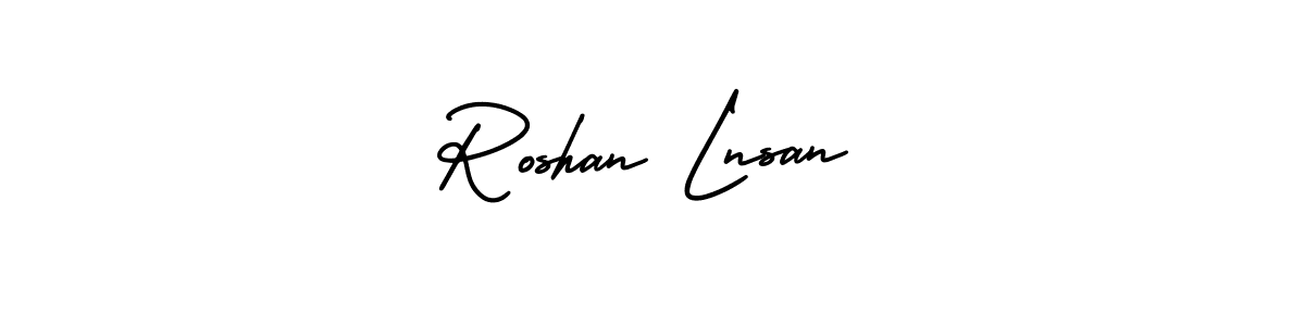 How to make Roshan Lnsan name signature. Use AmerikaSignatureDemo-Regular style for creating short signs online. This is the latest handwritten sign. Roshan Lnsan signature style 3 images and pictures png