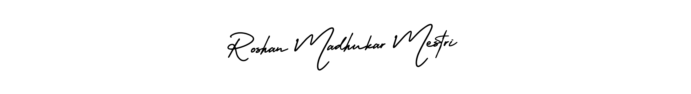 Use a signature maker to create a handwritten signature online. With this signature software, you can design (AmerikaSignatureDemo-Regular) your own signature for name Roshan Madhukar Mestri. Roshan Madhukar Mestri signature style 3 images and pictures png