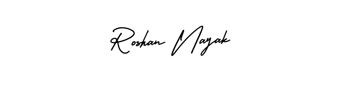 AmerikaSignatureDemo-Regular is a professional signature style that is perfect for those who want to add a touch of class to their signature. It is also a great choice for those who want to make their signature more unique. Get Roshan Nayak name to fancy signature for free. Roshan Nayak signature style 3 images and pictures png
