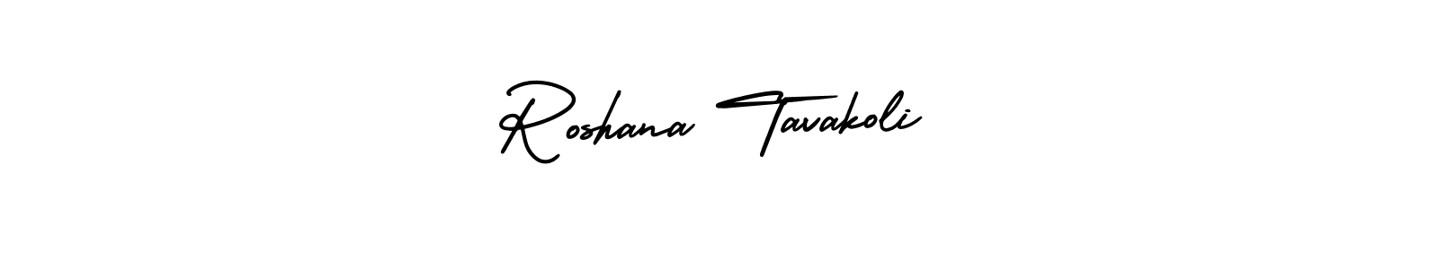 Roshana Tavakoli stylish signature style. Best Handwritten Sign (AmerikaSignatureDemo-Regular) for my name. Handwritten Signature Collection Ideas for my name Roshana Tavakoli. Roshana Tavakoli signature style 3 images and pictures png