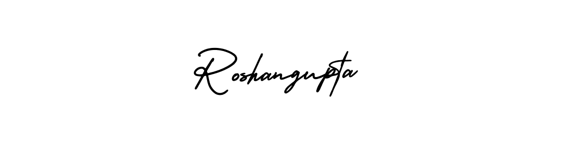 How to make Roshangupta name signature. Use AmerikaSignatureDemo-Regular style for creating short signs online. This is the latest handwritten sign. Roshangupta signature style 3 images and pictures png