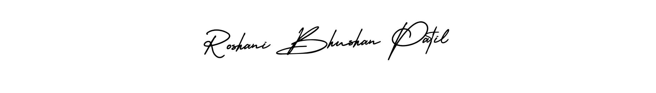 How to make Roshani Bhushan Patil signature? AmerikaSignatureDemo-Regular is a professional autograph style. Create handwritten signature for Roshani Bhushan Patil name. Roshani Bhushan Patil signature style 3 images and pictures png