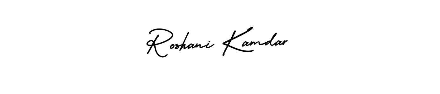 How to make Roshani Kamdar signature? AmerikaSignatureDemo-Regular is a professional autograph style. Create handwritten signature for Roshani Kamdar name. Roshani Kamdar signature style 3 images and pictures png