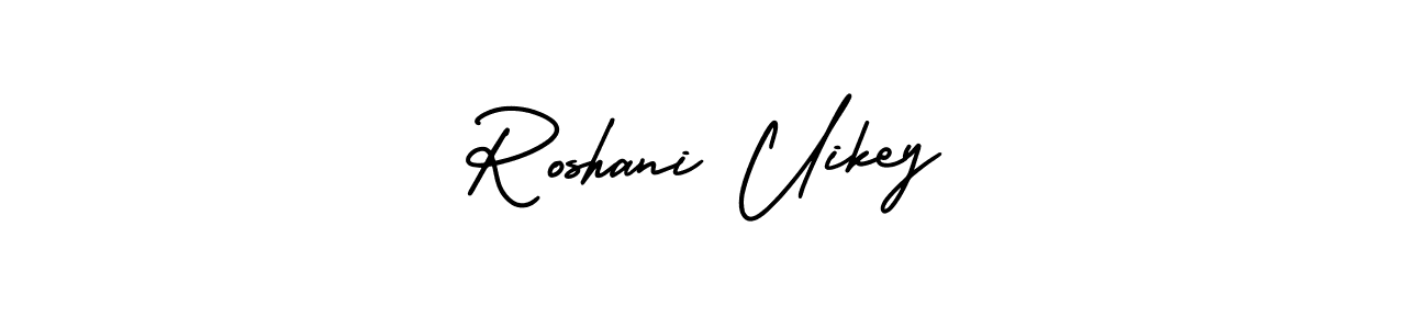 Roshani Uikey stylish signature style. Best Handwritten Sign (AmerikaSignatureDemo-Regular) for my name. Handwritten Signature Collection Ideas for my name Roshani Uikey. Roshani Uikey signature style 3 images and pictures png