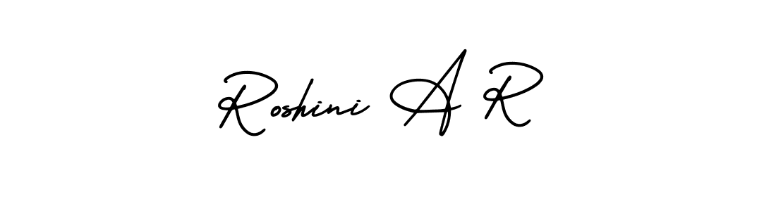 Make a beautiful signature design for name Roshini A R. With this signature (AmerikaSignatureDemo-Regular) style, you can create a handwritten signature for free. Roshini A R signature style 3 images and pictures png