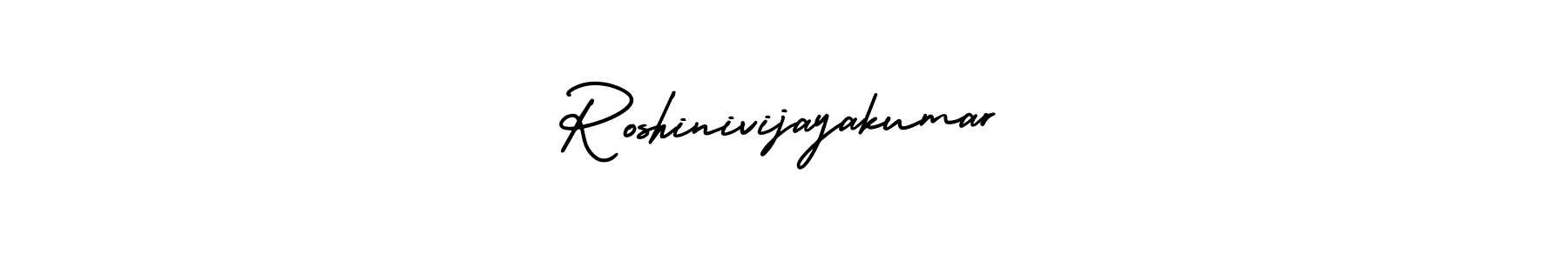 How to make Roshinivijayakumar name signature. Use AmerikaSignatureDemo-Regular style for creating short signs online. This is the latest handwritten sign. Roshinivijayakumar signature style 3 images and pictures png