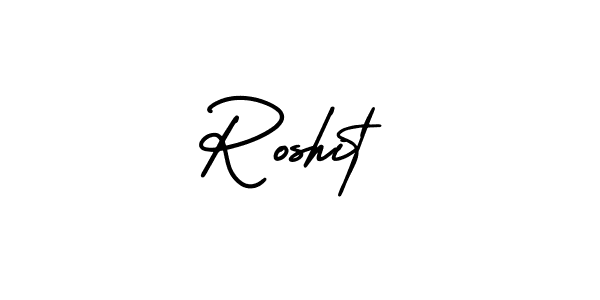 Make a beautiful signature design for name Roshit. With this signature (AmerikaSignatureDemo-Regular) style, you can create a handwritten signature for free. Roshit signature style 3 images and pictures png