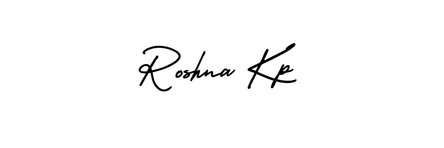 This is the best signature style for the Roshna Kp name. Also you like these signature font (AmerikaSignatureDemo-Regular). Mix name signature. Roshna Kp signature style 3 images and pictures png