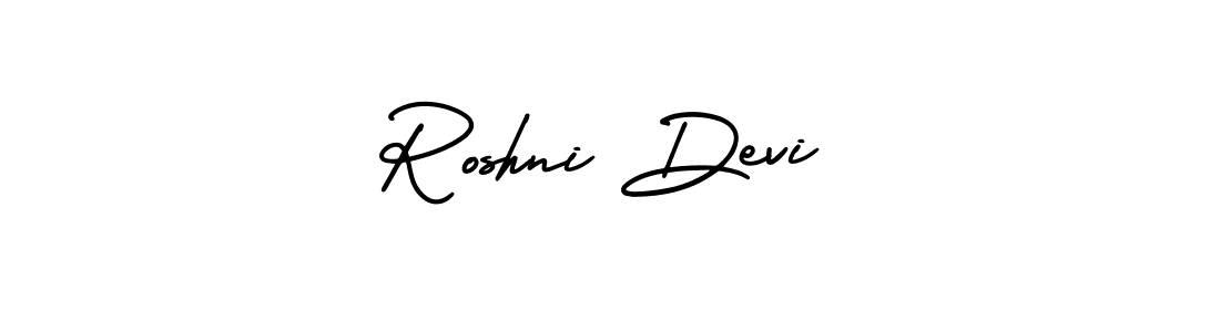 This is the best signature style for the Roshni Devi name. Also you like these signature font (AmerikaSignatureDemo-Regular). Mix name signature. Roshni Devi signature style 3 images and pictures png