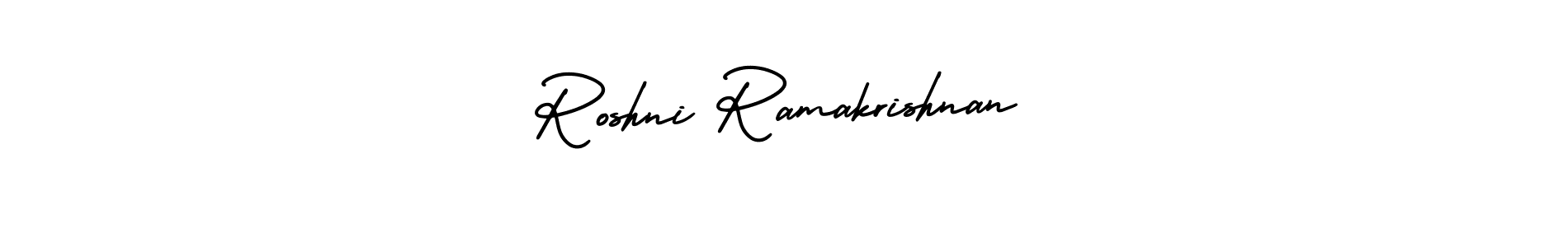 if you are searching for the best signature style for your name Roshni Ramakrishnan. so please give up your signature search. here we have designed multiple signature styles  using AmerikaSignatureDemo-Regular. Roshni Ramakrishnan signature style 3 images and pictures png