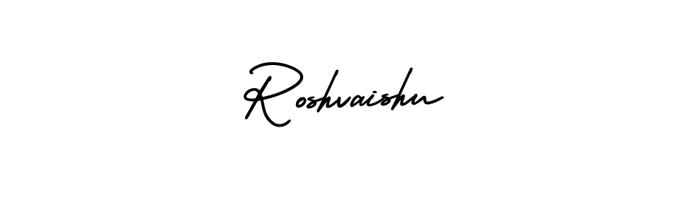 The best way (AmerikaSignatureDemo-Regular) to make a short signature is to pick only two or three words in your name. The name Roshvaishu include a total of six letters. For converting this name. Roshvaishu signature style 3 images and pictures png