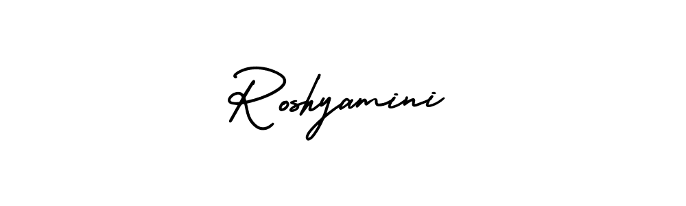 How to make Roshyamini signature? AmerikaSignatureDemo-Regular is a professional autograph style. Create handwritten signature for Roshyamini name. Roshyamini signature style 3 images and pictures png