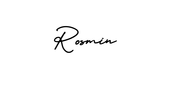 Rosmin stylish signature style. Best Handwritten Sign (AmerikaSignatureDemo-Regular) for my name. Handwritten Signature Collection Ideas for my name Rosmin. Rosmin signature style 3 images and pictures png