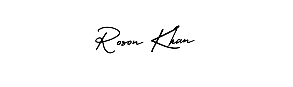 How to make Roson Khan signature? AmerikaSignatureDemo-Regular is a professional autograph style. Create handwritten signature for Roson Khan name. Roson Khan signature style 3 images and pictures png