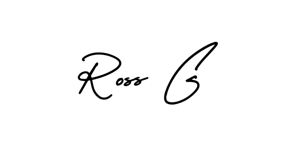 How to make Ross G name signature. Use AmerikaSignatureDemo-Regular style for creating short signs online. This is the latest handwritten sign. Ross G signature style 3 images and pictures png