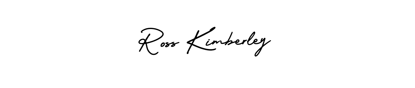 You should practise on your own different ways (AmerikaSignatureDemo-Regular) to write your name (Ross Kimberley) in signature. don't let someone else do it for you. Ross Kimberley signature style 3 images and pictures png