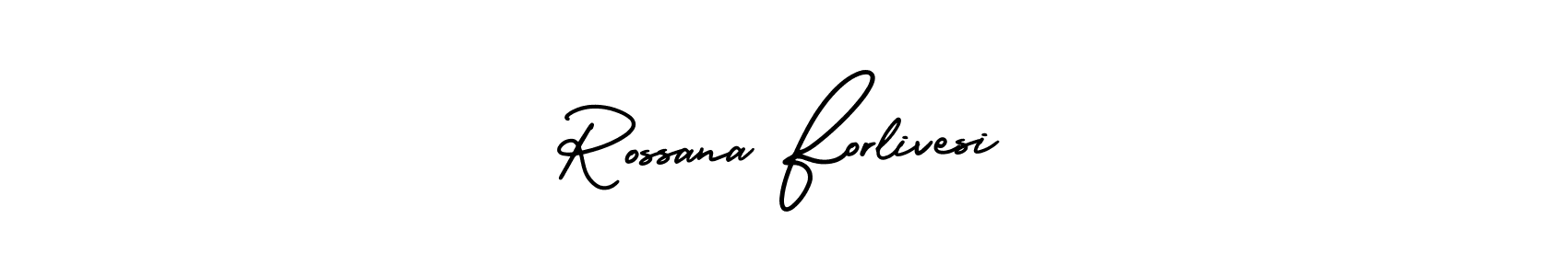 AmerikaSignatureDemo-Regular is a professional signature style that is perfect for those who want to add a touch of class to their signature. It is also a great choice for those who want to make their signature more unique. Get Rossana Forlivesi name to fancy signature for free. Rossana Forlivesi signature style 3 images and pictures png