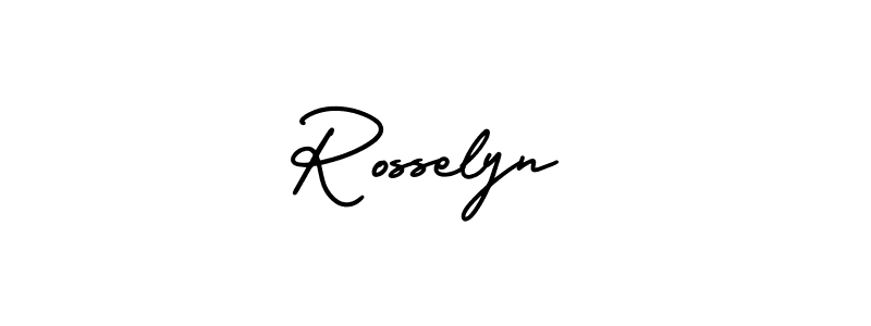 Rosselyn stylish signature style. Best Handwritten Sign (AmerikaSignatureDemo-Regular) for my name. Handwritten Signature Collection Ideas for my name Rosselyn. Rosselyn signature style 3 images and pictures png