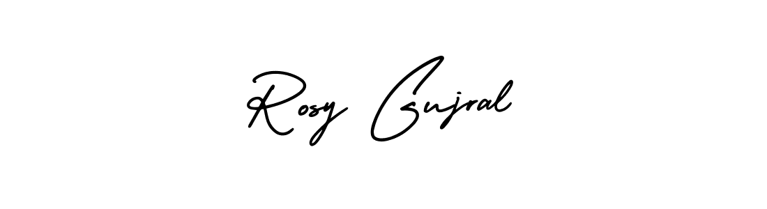 It looks lik you need a new signature style for name Rosy Gujral. Design unique handwritten (AmerikaSignatureDemo-Regular) signature with our free signature maker in just a few clicks. Rosy Gujral signature style 3 images and pictures png