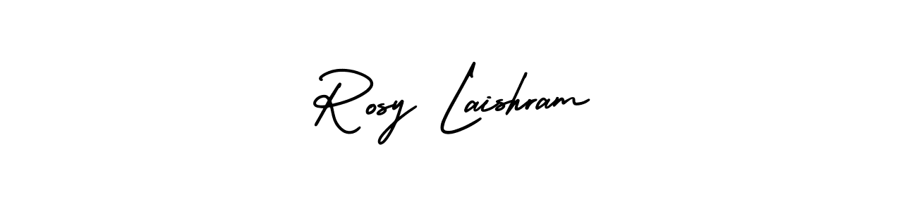 This is the best signature style for the Rosy Laishram name. Also you like these signature font (AmerikaSignatureDemo-Regular). Mix name signature. Rosy Laishram signature style 3 images and pictures png