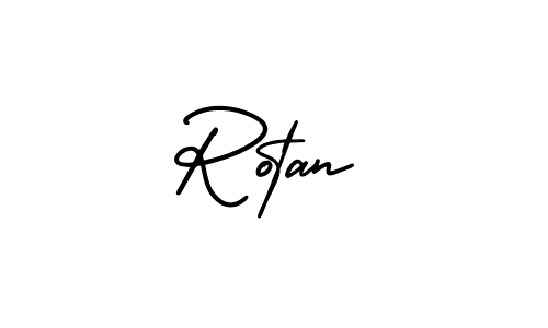 You should practise on your own different ways (AmerikaSignatureDemo-Regular) to write your name (Rotan) in signature. don't let someone else do it for you. Rotan signature style 3 images and pictures png