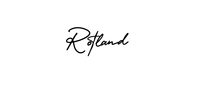 The best way (AmerikaSignatureDemo-Regular) to make a short signature is to pick only two or three words in your name. The name Rotland include a total of six letters. For converting this name. Rotland signature style 3 images and pictures png