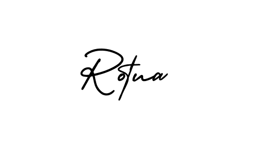 You should practise on your own different ways (AmerikaSignatureDemo-Regular) to write your name (Rotua) in signature. don't let someone else do it for you. Rotua signature style 3 images and pictures png