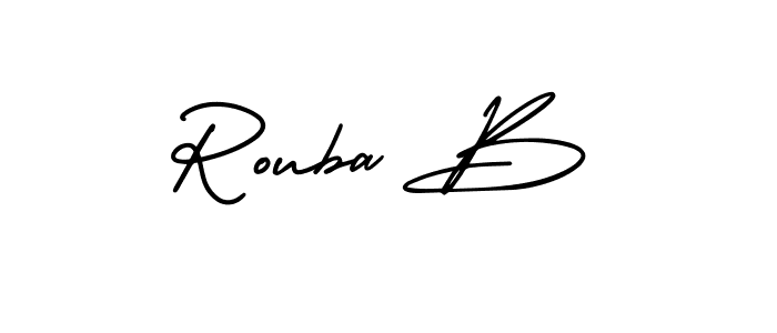 This is the best signature style for the Rouba B name. Also you like these signature font (AmerikaSignatureDemo-Regular). Mix name signature. Rouba B signature style 3 images and pictures png