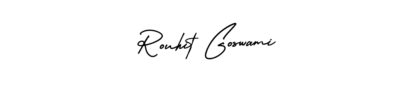 It looks lik you need a new signature style for name Rouhit Goswami. Design unique handwritten (AmerikaSignatureDemo-Regular) signature with our free signature maker in just a few clicks. Rouhit Goswami signature style 3 images and pictures png