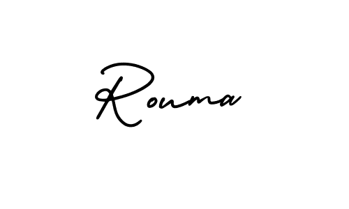 Rouma stylish signature style. Best Handwritten Sign (AmerikaSignatureDemo-Regular) for my name. Handwritten Signature Collection Ideas for my name Rouma. Rouma signature style 3 images and pictures png