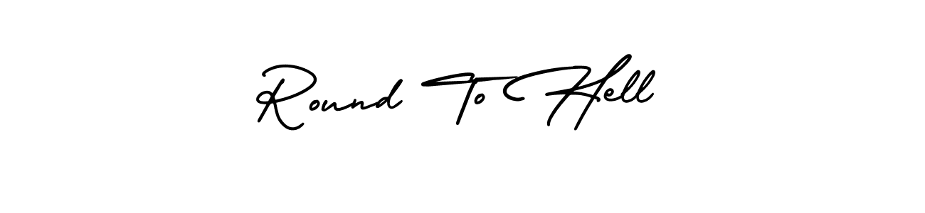 Create a beautiful signature design for name Round To Hell. With this signature (AmerikaSignatureDemo-Regular) fonts, you can make a handwritten signature for free. Round To Hell signature style 3 images and pictures png